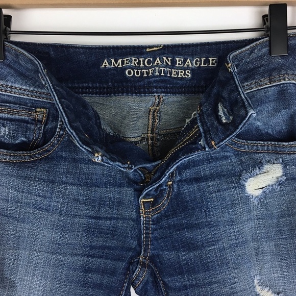 AMERICAN EAGLE OUTFITTERS Jeans Kick Boot Cut Super Stretch Denim Size 0 Regular - Picture 3 of 13